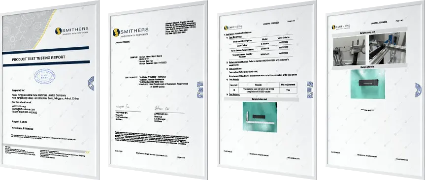 Abrasion Resistance Test ISO 6945 Certification for Hantai Nylon Sleeve